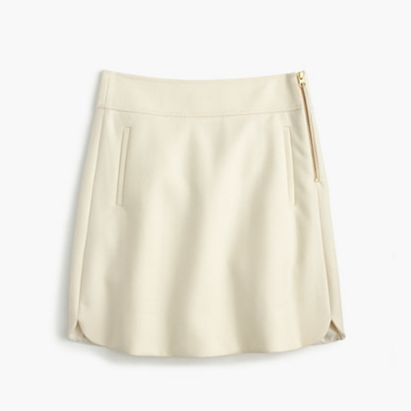 J Crew Cream Wool Mini Skirt Size 2 - Picture 1 of 8